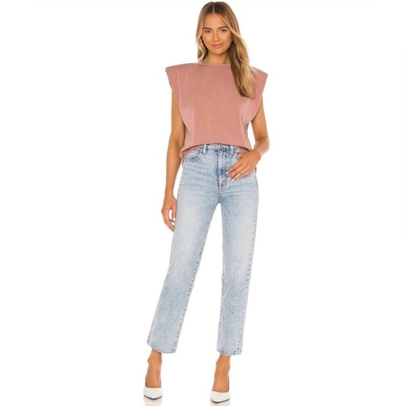 REVOLVE Parentezi Scuba Muscle Shoulder Pad Top in Mauve Size M - Picture 3 of 7